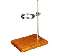 Adjustable Coffee Dripper Stand Stainless Steel Filter Holder for V60 Pour Over Brewing with Solid Wood Base 22x16cm