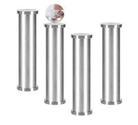Adjustable Coffee Table Legs - 4 Pcs Self-Adhesive Metal Risers for Bathroom Cabinets & TV Stands, 35cm Silver Finish, No Drilling Required, Easy Installation