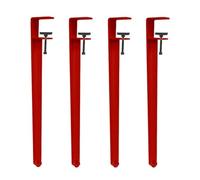 Adjustable Coffee Table Workbench Legs Set of 4 Clamp on F shaped Legs Easy Fit No Drill Installation (Red 71cm)