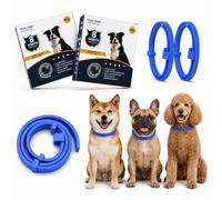 Adjustable Collar for Dogs, Blue 63 cm Sliding Loop Design, 2-Pack | Slim flexible construction, matching closure sections, for home wear and ordinary walks, with a second piece as a spare