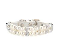 Adjustable Collar For Dogs Wedding Jewelry With Rhinestones +Pearls Necklace Adjustable Kitten Wedding Collars Dog Necklace Chains