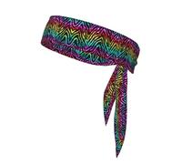 Adjustable Colorful Rainbow Zebra Sports Print Headbands For Women Men Knotted Headbands Elastic Non-Slip Fashion Hair Bands