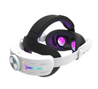 Adjustable Comfort Headband RGB Charging Headstrap VR Accessories for Meta Quest 3S 12000 mAh Electric Gaming Headband (white without battery)