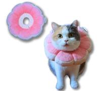 Adjustable Comfy Flower Style Elizabeth Collar for Cats and Puppies Soft Recovery Cone Pet Protective Neck Collar (Pink, Small)