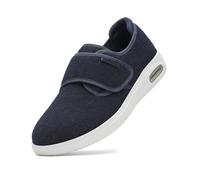 Adjustable Comfy Orthopedic Footwear Men Womens Extra Wide Fit Diabetic Shoes Easy Close for Swollen Feet Plantar Fasciitis Lightweight Walking Shoe(Blue,EU 45)