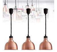 Adjustable Commercial Heat Lamp Food Warmer, 250W Buffet Heater for Parties & Hotel Kitchen, Suspended 60-180CM, 25CM Diameter, Set of 3, Perfect for Keeping Food Warm