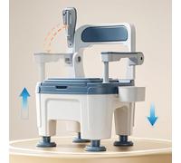 Adjustable Commode Toilet Chair,Mobile Portable Adult Toilets,Bedside Commode Seat with Handles,Sturdy Support-Slip Resistant,Bedside Toilet Chair Potty Chair,Ideal for Elderly
