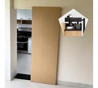 Adjustable Concealed Sliding Door Hardware Kit, Trackless Barn Door System for Mirror Closet, Smooth & Quiet Operation, Fits 55-180cm (52in) Length, Easy Installation