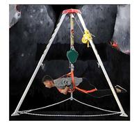 Adjustable Confined Space Rescue Kit, Heavy-Duty Tripod with Safety Harness, Winch Support for Emergency Response and Industr