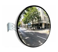 Adjustable Convex Traffic Mirror, with Adjustable Wall Fixing Bracket, 130 Degree Wide Angle Security Curved Road Mirrors 30cm, for Road Safety Shop Security, Garage, Traffic, Driveways, Warehouse