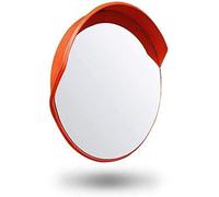 Adjustable Convex Traffic Safety Mirror with Red Plastic Frame & Fixing Bracket - Enhance Visibility for Road Safety and Traffic Management