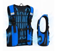 Adjustable Cooling Vest with Ice Pack and Fans for Men and Women Blue