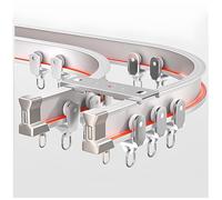 Adjustable coping Shower ain RodSturdy Aluminum Alloy Flexible Double Rail Track for Room Divi CeilingMounted BayGazebosEasy Installat