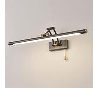 Adjustable Copper Bathroom Mirror Lamp LED Vanity Wall Light With Pull Chain Switch, e Picture Lighting, Modern Wall Toilet Mirror Lamp Washroom Mirror Front Lights