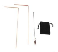 Adjustable Copper Dowsing Rods Detection Tool Set, Professional Grade Metal Detector with Pendulum for Divination, Psychic Readings, Water Source Finding and Energy Healing