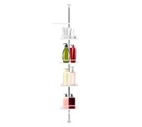 Adjustable Corner Shower Shelves Tension Pole - Rustproof Bathroom nizer, Stainless Steel & PP, Floor Standing Bath Rack, Shower Storage Holder 100-260cm