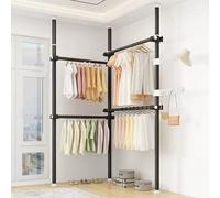 Adjustable Corner Wardrobe nizer with 2 Wide Hooks Modular Clothing Storage System Height 110-310cm Width 78-125cm Space-Saving Closet Solution