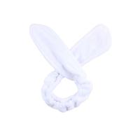 Adjustable Cosmetic Headband for Women, Plush Headband with Rabbit Ears, Spa Hair Band Headband for Make-Up and Face Care, Headband Hair Accessories for Washing, Yoga, Shower, Make-Up, White