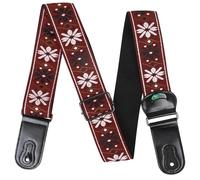Adjustable Cotton Guitar Shoulder Strap Belt National Styles Guitar Strap With Pick Pockets For Acoustics Electric Guitar