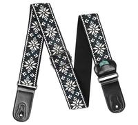 Adjustable Cotton Guitar Shoulder Strap Belt National Styles Guitar Strap With Pick Pockets For Acoustics Electric Guitar