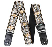 Adjustable Cotton Guitar Shoulder Strap Belt National Styles Guitar Strap With Pick Pockets For Acoustics Electric Guitar