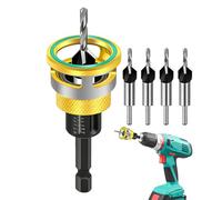 Adjustable Countersink Drill Bit - Socket Chuck Attachment, Multi Purpose Countersink Drill Bits for Cabinet, Furniture, Construction, Home, Automotive, Electric, Security Applications, Precision Tool