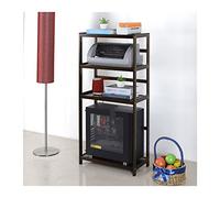 Adjustable CPU Stand for Home Office 4-Tier Bamboo PC Tower & Printer Holder Open Shelves Storage Solution for PC Cases (Brown 51 x 26 x 105 cm)