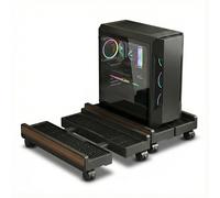 Adjustable CPU Stand,Ventilated PC Stand for Floor/Carpet/Under Desk, 110LBS Computer Tower Stand with Locking Caster Wheels, Fits Most Gaming/Desktop PCs, Rolling Cart for Office,Gamers & Students