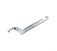 Adjustable Crescent Hook Wrench Spanner Tool for Motorcycle Shock Nuts and Water Meter Covers Featuring Round and Square Heads for Various Nut Types (51-121 Round Head)