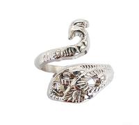 Adjustable Crochet Yarn Guide Rings with PC Metal Knitting Tools Featuring Handmade Peacock Stitch and Non-slip Ring Size Adjuster for Stable Yarn Management (Silver-A)