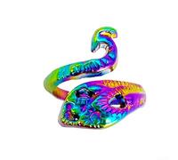 Adjustable Crochet Yarn Guide Rings with PC Metal Knitting Tools Featuring Handmade Peacock Stitch and Non-slip Ring Size Adjuster for Stable Yarn Management (Colorful-A)