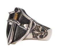 Adjustable Cross Shield Sword Ring for Men - Retro Open Viking Archangel Protection Band, Knight Guardian Amulet Jewelry Gifts for Men Women
