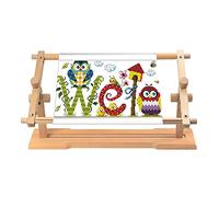 Adjustable Cross Stitch Frame, Desktop Rotating Embroidery Stand, Wood Holder for DIY Craft and Sewing, Tapestry Embroidery Kit, Lap Frame for Needlework