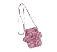 Adjustable Crossbody Purse Flower Checkerboard Design Spacious Shoulder Bag Friendly Fabric Satchel For Wmen Girls Unisex Canvas Messengers Purse