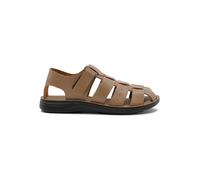 Xposed Mens Faux Leather Jesus Sandals Crossover Adjustable Straps Comfortable Slippers [SANDAL-5603-BEIGE-45]