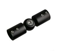 Adjustable Curtain Rod Corner Connector, 90-180 Degree Elbow Joint Bracket, for Bay Window Shower Room Stainless Steel Hardware(19mm Black)