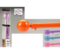 Adjustable curtain rod from cm 120 to cm 220 in colored metal and PVC. mounting kit included (assorted)