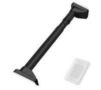 Adjustable Curtain Rod, No Drill Tension Rod for Curtains, Clamping Curtain Pole for Bathroom & Wardrobe, Black, 310-400cm, Easy Install, Strong Hold