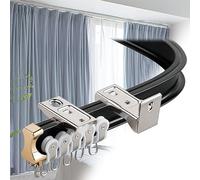 Adjustable Curved Aluminum Curtain Track Easy to Cut Ceiling Curtain Rail Manual Trapezoidal U Shaped Rod Versatile Drapery Solution for Custom Window Treatments