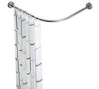 Adjustable Curved Shower Curtain Rod - Stainless Steel, No Drill, Expandable Design for Bathroom, Kitchen & Dressing Room - Easy Installation & Space-Saving Modern Decor.