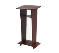 Adjustable Curved Wooden Podium On Wheels - Omic Slanted Top Laptop Stand For Easy Reading 150kg Capaci - Ideal For Lectures Presentats & Home Office (yellow) Red