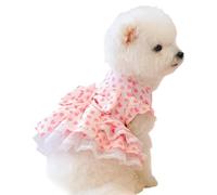 Adjustable Cute Pet Supplies, Dog Dress - Pink Summer Kitten Clothes Design, 28cm - 48cm Bust Fitment + Breathable Skirt, Synthetic Polymer - For Female Dogs