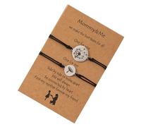Adjustable Dandelion Mother Daughter Bracelet with Stainless Steel | Woven Wax Wire Design, Lovely Daily Jewellery, Matching Pair for Mother's Day, One Set