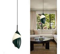 Adjustable Dark Green Acrylic Pendant Light - Modern Minimalist Hanging Lamp for Bedroom & Living Room - Aluminium Body 80in Wire for Stylish Home Decor