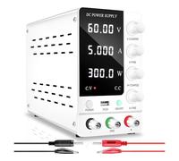 Adjustable DC Power Supply, 30V 10A Switching DC Power Supply With 4 Digits LCD Display 60V 120V For Computer Mobile Phone Repair SPS-C High Stability(White C605 60V5A)
