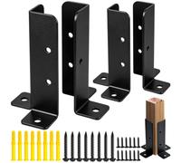 Adjustable Deck Post Anchor Brackets Kit - Fit 1.5x1.5, 2x2, 2x4, 4x4 Posts - Wood Fence Pergola Post Base Brackets Kit for Patio Covers, Decking, Fencing, Pergola, Railing and Mailbox Mount (4 Pcs)
