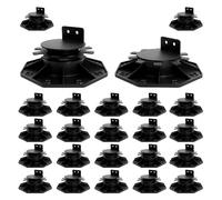 Adjustable Deck Support Pedestal, 24 Pack Deck Foundation Support Base for Floating Deck Platform, Deck Blocks Adjustable Plastic Pedestal Paver 1-3/16" to 2-3/8" by MCCKLE