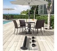 Adjustable Deck Umbrella Mounting Bracket for Patio Garden Shade Sail Hardware - Stainless Steel Parasol Holder with Rust-Resistant Finish 11.8 X 4 X 4 Inches Black(B)
