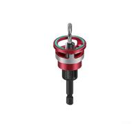Adjustable Depth Countersink Drill Bit with Touch Stop Function for Woodworking, 5-Piece Set with Hex Handle and 4 Center Bits, Gold and Red Color for Electric(Red)