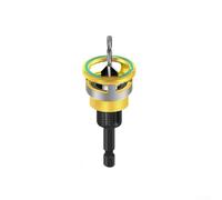 Adjustable Depth Countersink Drill Bit with Touch Stop Function for Woodworking, 5-Piece Set with Hex Handle and 4 Center Bits, Gold and Red Color for Electric(Yellow)